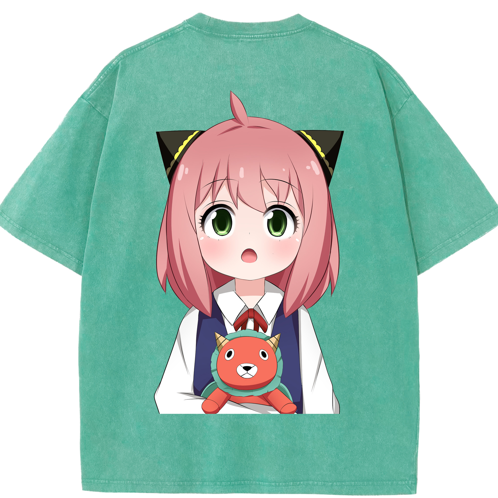 （画像用） SPY×FAMILY间谍家家酒 綿100% ヴィンテージ風 半袖Tシャツ（背面プリント）